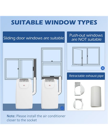HOMCOM 12,000 BTU Multi-Mode Mobile Air Conditioner - White