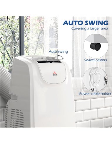 HOMCOM 12,000 BTU Multi-Mode Mobile Air Conditioner - White