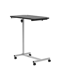 HOMCOM Height Adjustable Over Bed Table with Wheels, C Shaped Laptop Desk, Portable Hospital Bed Table for Living Room, Bedroom,