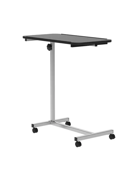 HOMCOM Height Adjustable Over Bed Table with Wheels, C Shaped Laptop Desk, Portable Hospital Bed Table for Living Room, Bedroom,