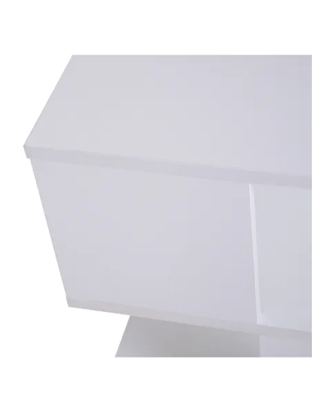 HOMCOM Side Table Square Coffee Table Modern End Table with 2 Tier Storage Shelves for Living Room, Bedroom, White