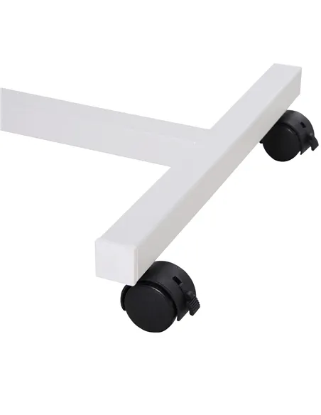 HOMCOM Height Adjustable Over Bed Table with Wheels, C Shaped Laptop Desk, Portable Hospital Bed Table for Living Room, Bedroom,