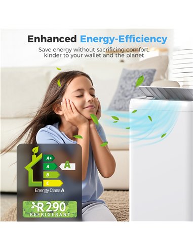 HOMCOM 12,000 BTU 5-in-1 Mobile Air Conditioner, 35m² Radius - White