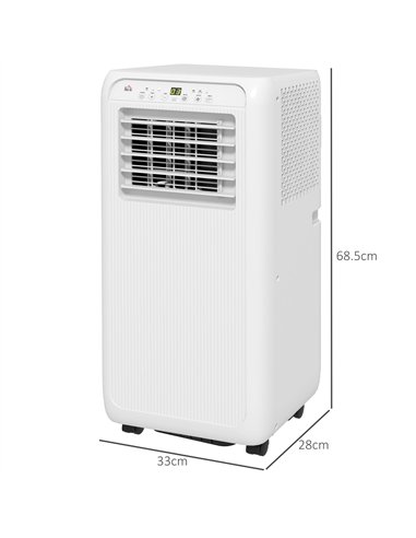 HOMCOM 7,000 BTU Mobile Air Conditioner for Room up to 26m², with Dehumidifier, 24H Timer, Wheels, Window Mount Kit
