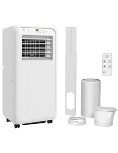 HOMCOM 9,000 BTU Mobile Air Conditioner for Room up to 28m², with Dehumidifier, 24H Timer, Wheels, Window Mount Kit