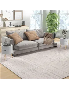 HOMCOM 3-Tier Coffee Table, Round End Table with 2 Hidden Compartments and Detachable Tray, Side Table with Storage for Living R 2
