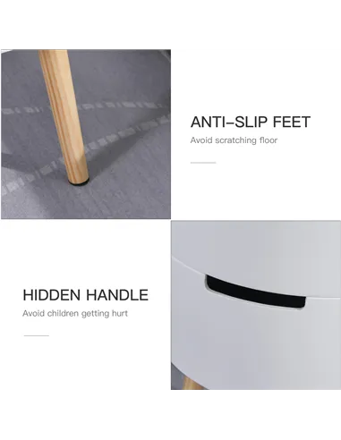 HOMCOM 3-Tier Coffee Table, Round End Table with 2 Hidden Compartments and Detachable Tray, Side Table with Storage for Living R