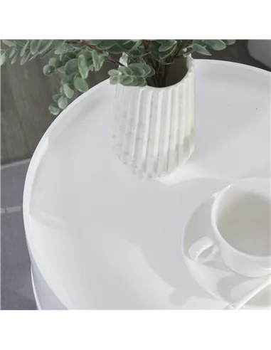 HOMCOM 3-Tier Coffee Table, Round End Table with 2 Hidden Compartments and Detachable Tray, Side Table with Storage for Living R