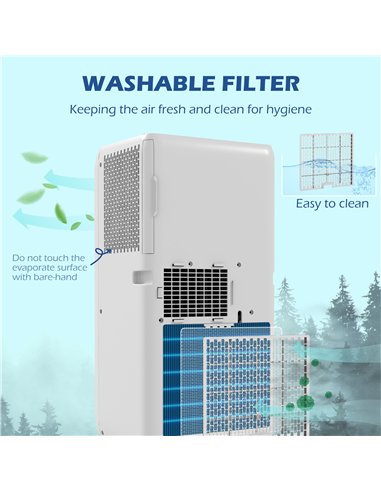 HOMCOM 9,000 BTU Mobile Air Conditioner for Room up to 28m², with Dehumidifier, 24H Timer, Wheels, Window Mount Kit