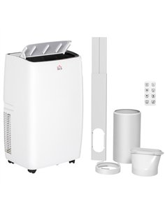 HOMCOM 14,000 BTU Mobile Air Conditioner, with LED Screen - White