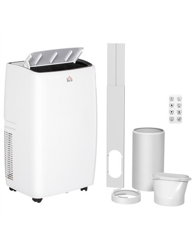 HOMCOM 14,000 BTU Mobile Air Conditioner, with LED Screen - White