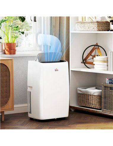 HOMCOM 14,000 BTU Mobile Air Conditioner, with LED Screen - White
