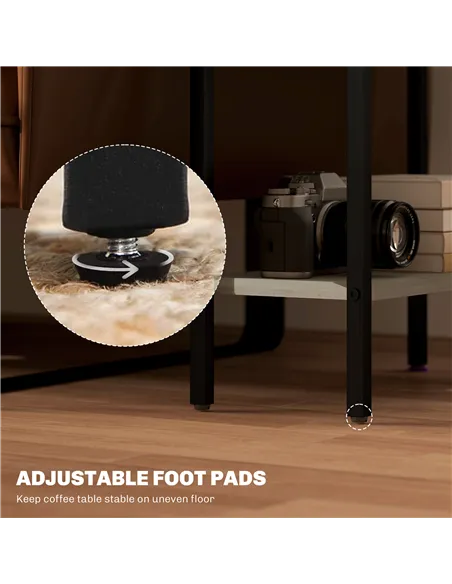 HOMCOM Three Shelf Industrial Side Table, Grey