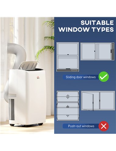 HOMCOM 14,000 BTU Mobile Air Conditioner, with LED Screen - White