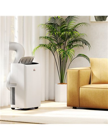 HOMCOM 14,000 BTU Mobile Air Conditioner, with LED Screen - White