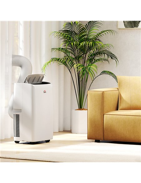 HOMCOM 14,000 BTU Mobile Air Conditioner, with LED Screen - White