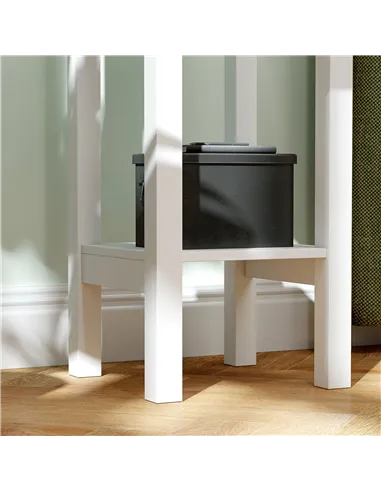 HOMCOM Set of Two Elegant Floral Cut-Out Side Tables - White