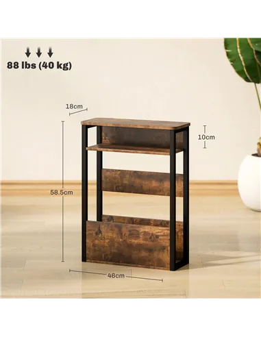 HOMCOM Industrial-Style Side Table - Black/Brown