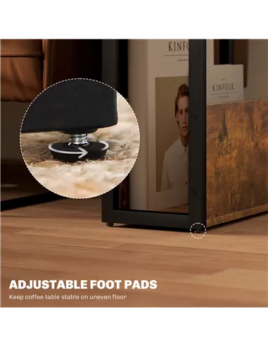 HOMCOM Industrial-Style Side Table - Black/Brown