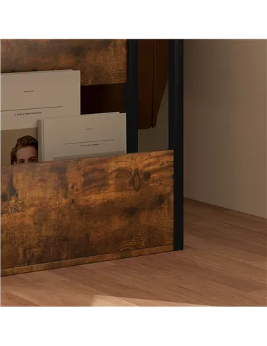 HOMCOM Industrial-Style Side Table - Black/Brown