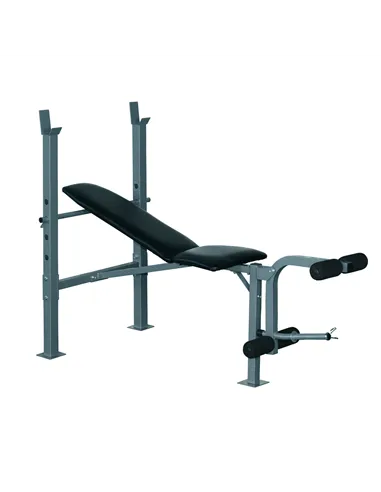 HOMCOM 4-Levels Adjustable Weight Bench Fitness Equipment with Barbell Rack-Black