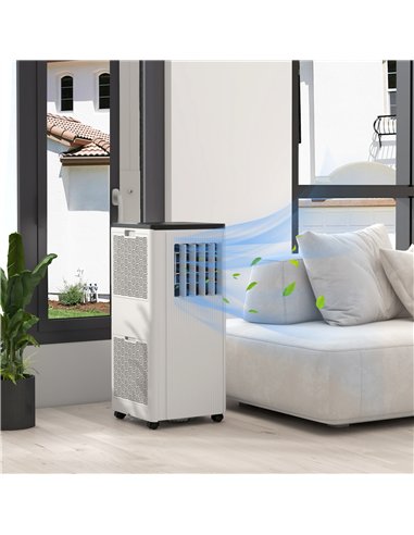 HOMCOM 7,000 BTU App-Controlled Mobile Air Conditioner, 15m² Radius - White