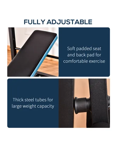 HOMCOM Adjustable Weight Bench with Leg Developer Barbell Rack for Lifting and Strength Training Multifunctional Workout Station