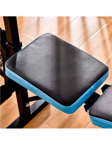 HOMCOM Adjustable Weight Bench with Leg Developer Barbell Rack for Lifting and Strength Training Multifunctional Workout Station