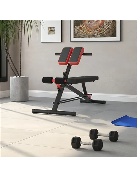 HOMCOM Multifunction Weight Bench with 2 Dumbbells, 7-Level Adjustable Hyper Extension Sit-up Bench