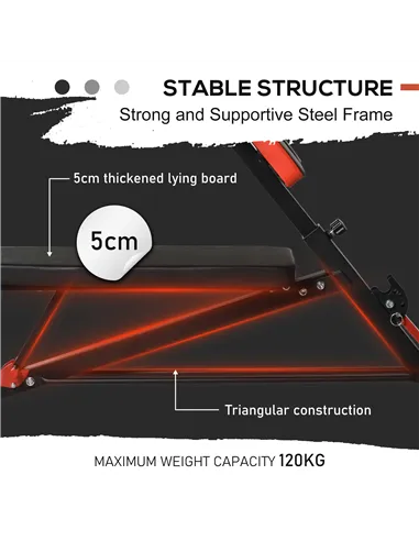 HOMCOM Multifunction Weight Bench with 2 Dumbbells, 7-Level Adjustable Hyper Extension Sit-up Bench