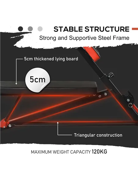 HOMCOM Multifunction Weight Bench with 2 Dumbbells, 7-Level Adjustable Hyper Extension Sit-up Bench