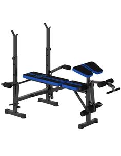 HOMCOM Adjustable Weight Bench with Leg Extension, Barbell Rack, Preacher Curl Pad, Butterfly, Multi-Function Home Gym Bench for