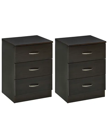 HOMCOM Bedside Cabinet with Drawer and Shelf, White Bedside Table for Bedroom, Living Room, Nightstand Side Table with Metal Rai