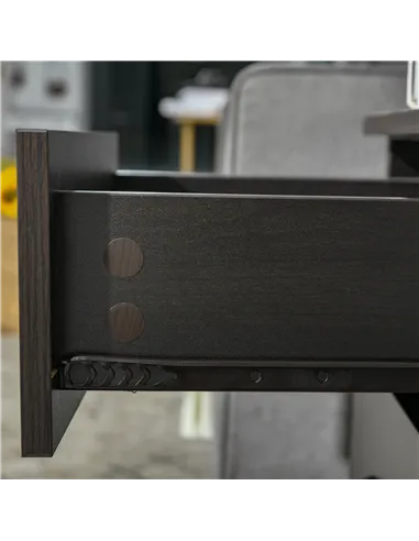 HOMCOM Bedside Cabinet with Drawer and Shelf, White Bedside Table for Bedroom, Living Room, Nightstand Side Table with Metal Rai