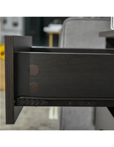 HOMCOM Bedside Cabinet with Drawer and Shelf, White Bedside Table for Bedroom, Living Room, Nightstand Side Table with Metal Rai