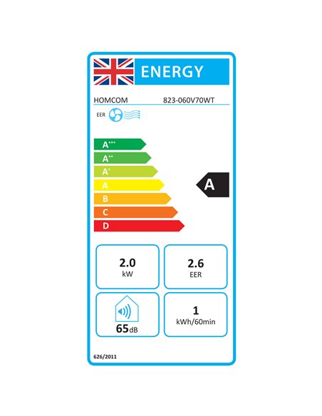 HOMCOM 7,000 BTU App-Controlled Mobile Air Conditioner, 15m² Radius - White
