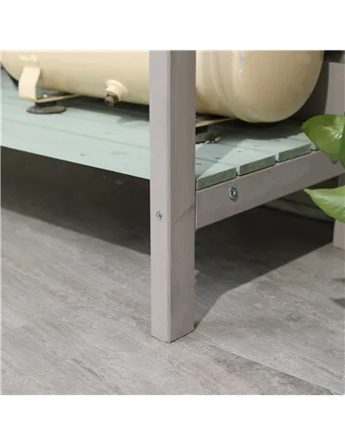 HOMCOM Garden Potting Table with Sink, Blackboard and Drawer, Wooden Planting Work Bench Workstation Outdoor Tool Storage Shelve