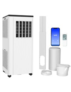 HOMCOM 9,000 BTU App-Controlled Mobile Air Conditioner, 20m² Radius - White