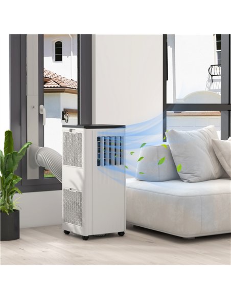 HOMCOM 9,000 BTU App-Controlled Mobile Air Conditioner, 20m² Radius - White