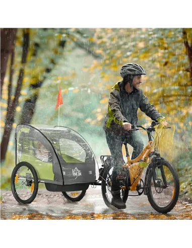 HOMCOM Baby Bike Trailer Cover, Anti Dust Rain Snow, Cold Wind, 76 x 61 x 61 cm