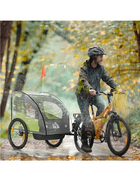 HOMCOM Baby Bike Trailer Cover, Anti Dust Rain Snow, Cold Wind, 76 x 61 x 61 cm