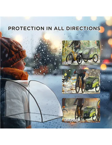 HOMCOM Baby Bike Trailer Cover, Anti Dust Rain Snow, Cold Wind, 76 x 61 x 61 cm