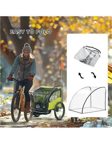 HOMCOM Baby Bike Trailer Cover, Anti Dust Rain Snow, Cold Wind, 76 x 61 x 61 cm