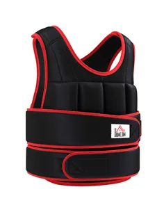 HOMCOM 20kg Weighted Vest, Adjustable Running Weight Vest with 38 Weight Bags for Men or Women Cardio Exercise, Black and Red