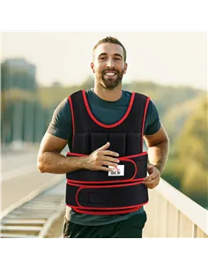 HOMCOM 20kg Weighted Vest, Adjustable Running Weight Vest with 38 Weight Bags for Men or Women Cardio Exercise, Black and Red 2