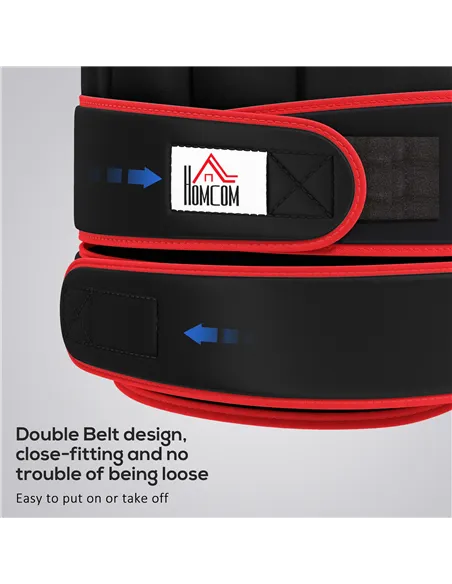 HOMCOM 20kg Weighted Vest, Adjustable Running Weight Vest with 38 Weight Bags for Men or Women Cardio Exercise, Black and Red