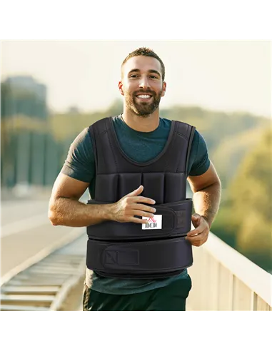 HOMCOM 15kg Weighted Vest, Adjustable Running Weight Vest with 38 Weight Bags for Men or Women Cardio Exercise, Black