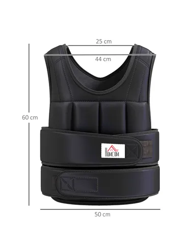 HOMCOM 15kg Weighted Vest, Adjustable Running Weight Vest with 38 Weight Bags for Men or Women Cardio Exercise, Black