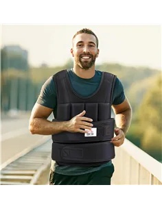 HOMCOM 10kg Weighted Vest, Adjustable Running Weight Vest with 38 Weight Bags for Men or Women Cardio Exercise, Black 2