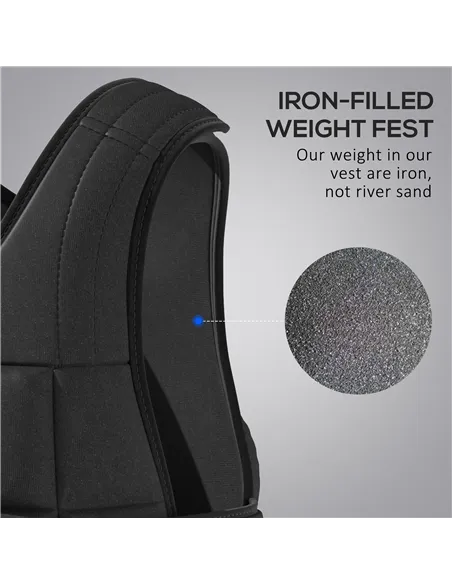 HOMCOM 10kg Weighted Vest, Adjustable Running Weight Vest with 38 Weight Bags for Men or Women Cardio Exercise, Black